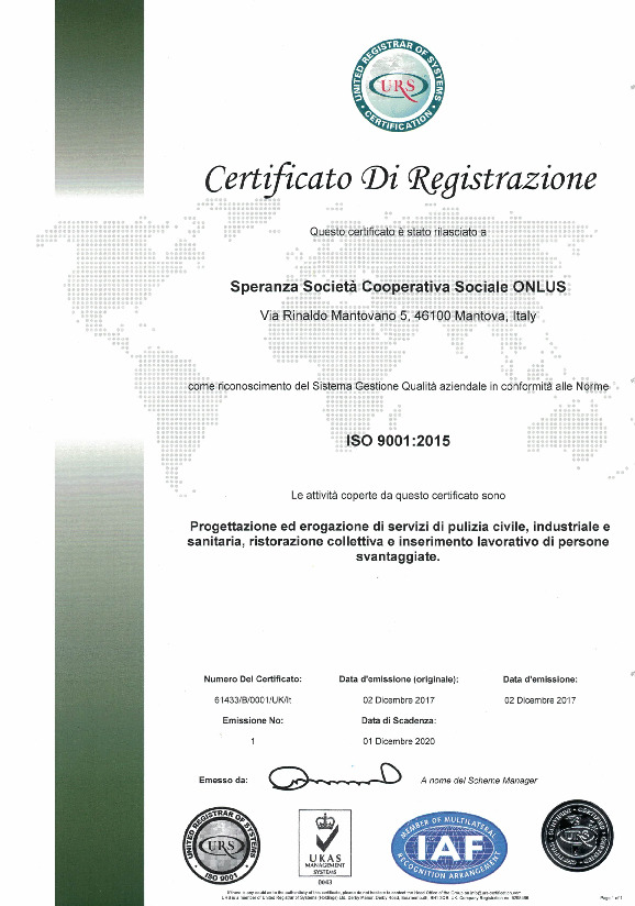 Certificato_UNI_EN_ISO_9001_SPERANZA Certificato_UNI_EN_ISO_9001_SPERANZA
